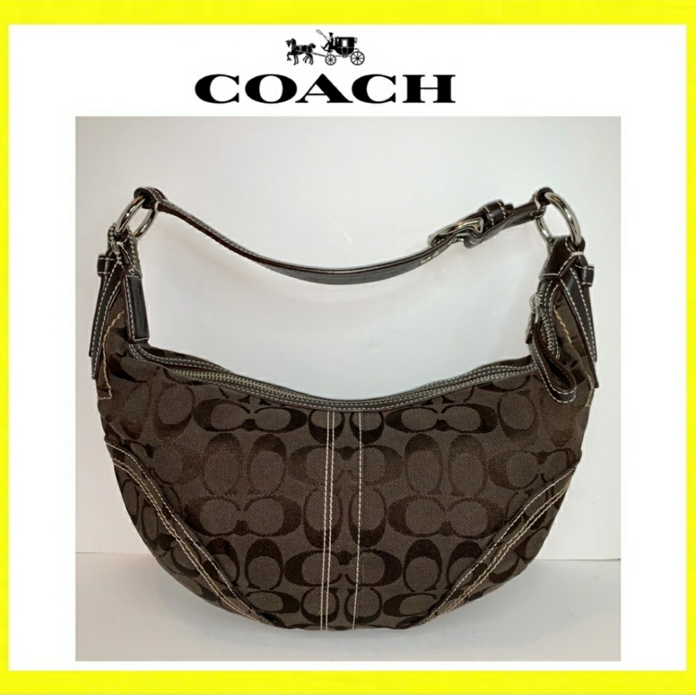 EUC Coach Signature Canvas Hobo Bag